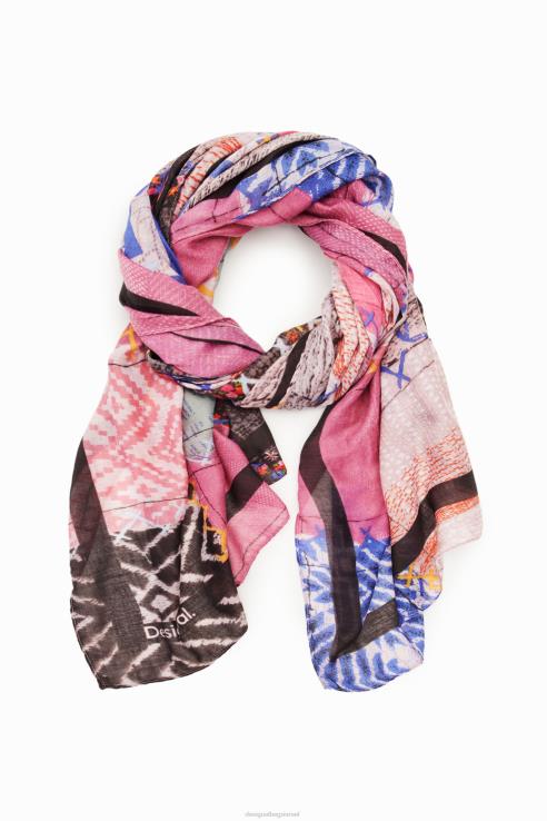 אבזר il Desigual נשים טלאים מלבני foulard 428JD1435