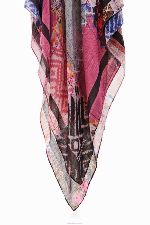 אבזר il Desigual נשים טלאים מלבני foulard 428JD1435