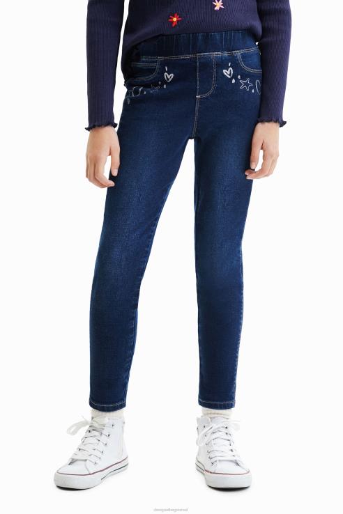 הַלבָּשָׁה il Desigual ילדה jeggings דקים עם עיצובים 428JD1804